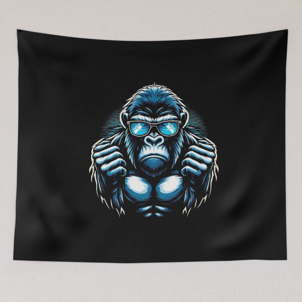 Item preview, A fierce and stylish gorilla wearing sunglasses, showcasing strength and attitude in a vibrant design. designed and sold by beast-net.