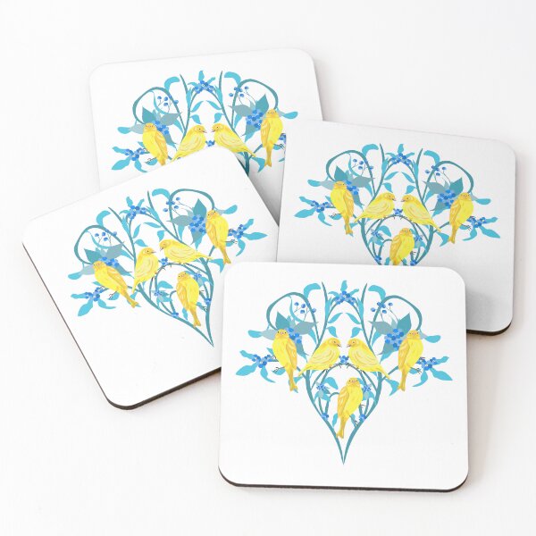 Item preview, Yellow birds heart shaped floral composition designed and sold by olenapetol.