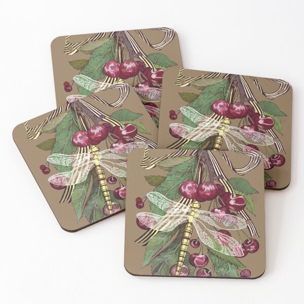 Item preview, Vintage Art with Cherry and Dragonfly designed and sold by Line Ritual.