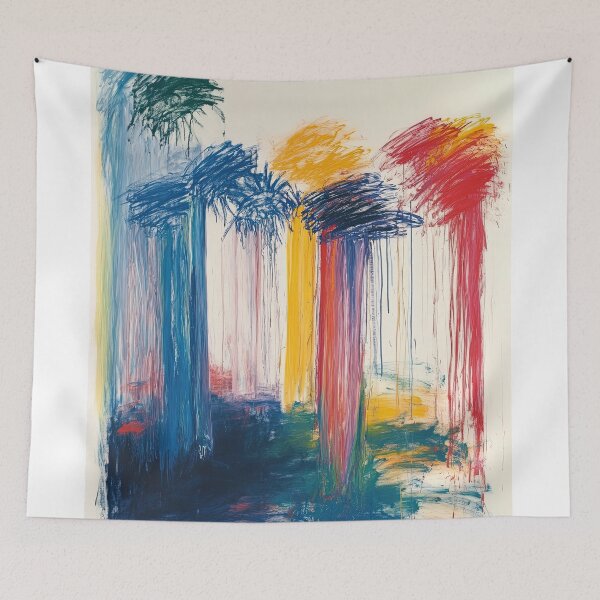 Item preview, Original Paintings by Cy Twombly, Cy Twombly Color Landscape Art designed and sold by OilArtLittle.