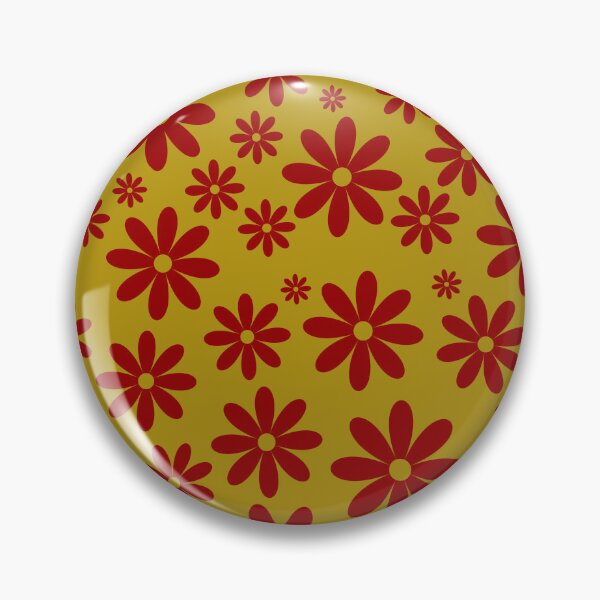 Item preview, Dark Gold and Blood Red Daisy Flowers Background Pattern designed and sold by ottrain.