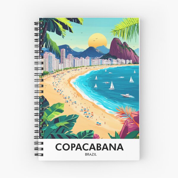 Item preview, Copacabana Brazil Retro Travel Print designed and sold by HomeLivingCo.