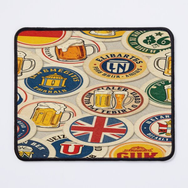 Item preview, Global Beermat Collage – Retro Pub Pattern Inspired by World Beer Cultures designed and sold by nigejohn.