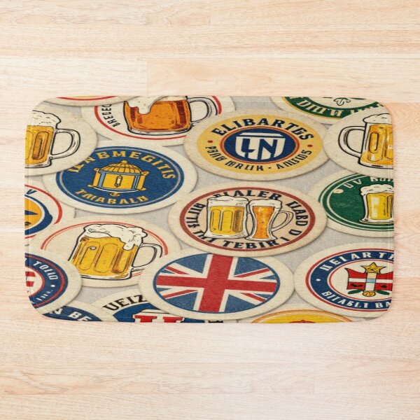 Item preview, Global Beermat Collage – Retro Pub Pattern Inspired by World Beer Cultures designed and sold by nigejohn.