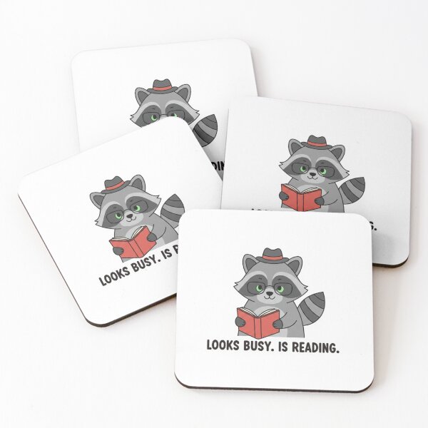 Item preview, Looks Busy Is Reading Funny Raccoon Sticker Cute Book Lover Introvert designed and sold by ZYNORAworld.