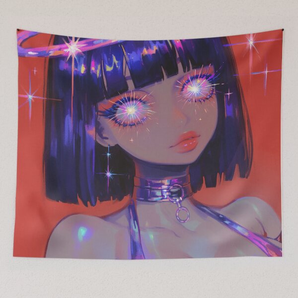 Item preview, Celestial Halo Girl With Galaxy Eyes designed and sold by bubblegoth.