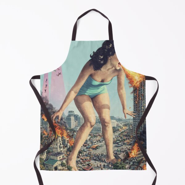 Item preview, Giant Woman UFO Alien Invasion Retro Sci-Fi Collage designed and sold by Cine8.
