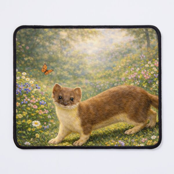 Item preview, Ermine Stout Weasel in Spring designed and sold by Wondersofwhimsy.
