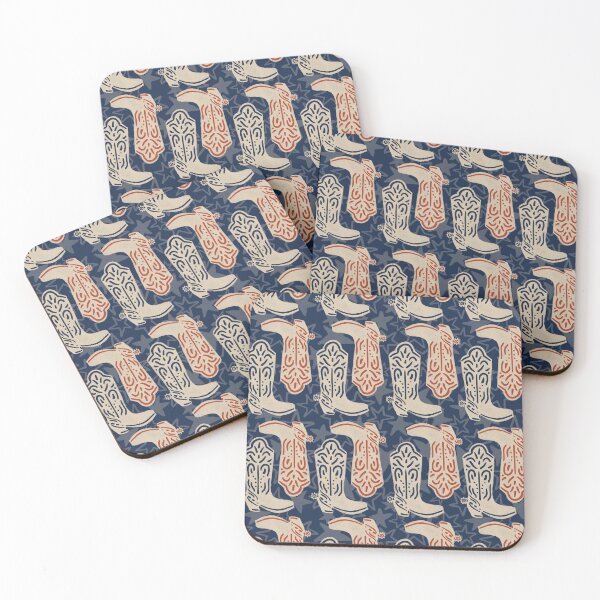 Item preview, Navy Cowboy Boot Wild West Pattern  designed and sold by Patternandflow.