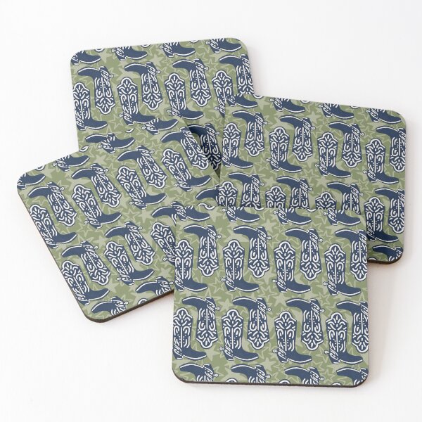 Item preview, Green Cowboy Boot Wild West Pattern  designed and sold by Patternandflow.