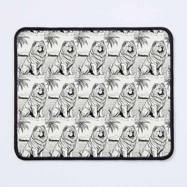 Item preview, Chow chow Line Art Illustration – Black and White Outline, chow chow on the beach designed and sold by Coolparrotgirl.