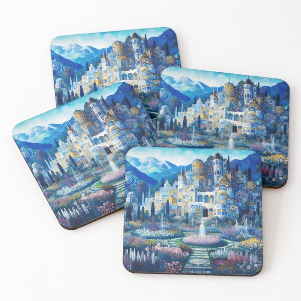Item preview, Blue Alcove – Garden Fountain in Art Nouveau Symbolist Style designed and sold by EmeraldeaArt.