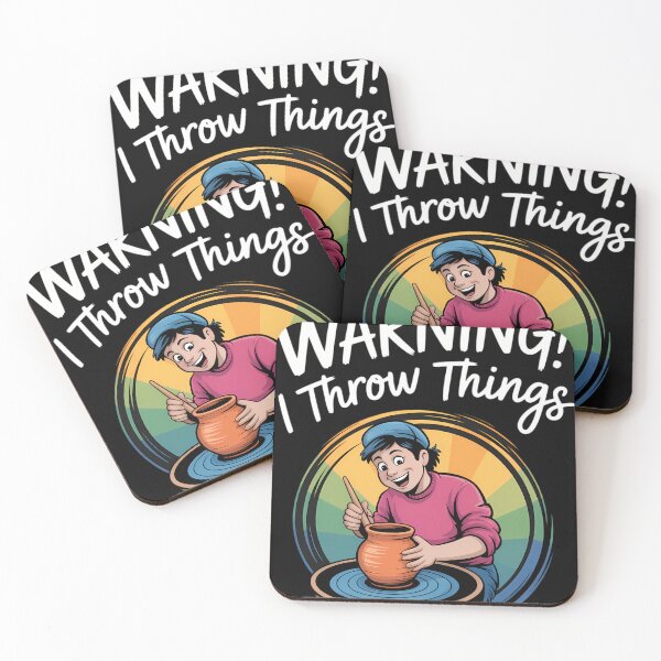 Item preview, Funny Pottery - Warning I Throw Things designed and sold by tiekanamac.