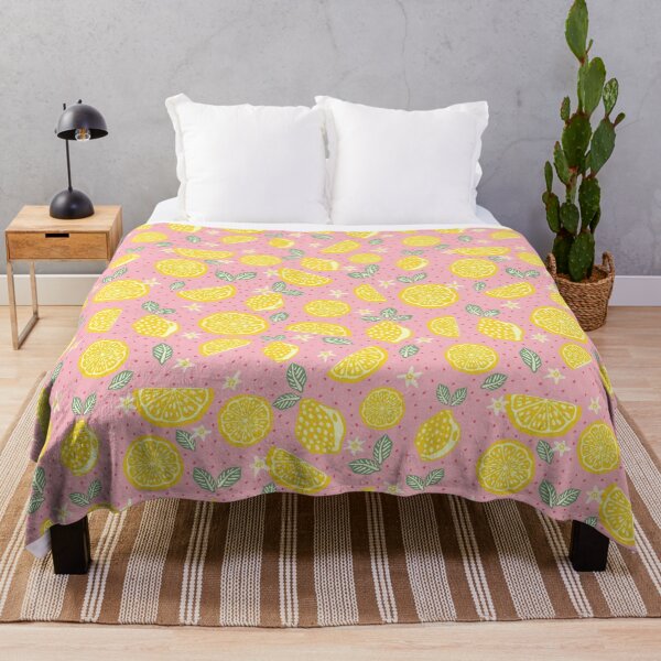 Item preview, Pink lemon summer picnic pattern designed and sold by Patternandflow.