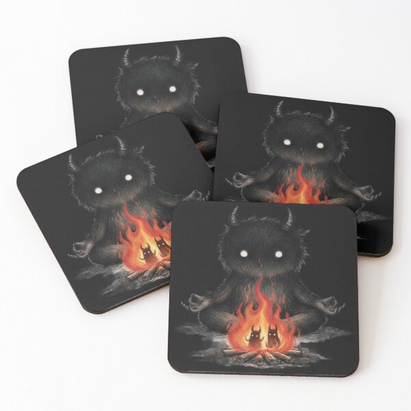 Item preview, Cute Gothic Demon Meditating by Fire designed and sold by Vellaro.