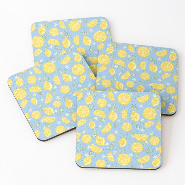 Item preview, Blue lemon summer picnic pattern  designed and sold by Patternandflow.