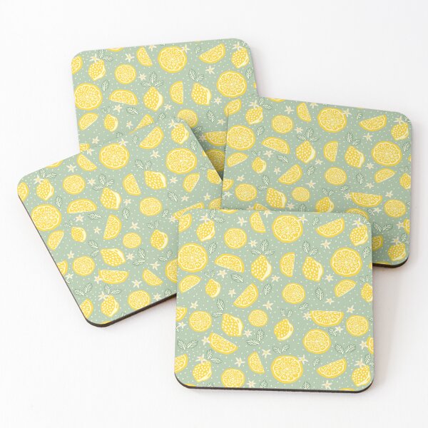 Item preview, Sage Green lemon summer picnic pattern  designed and sold by Patternandflow.