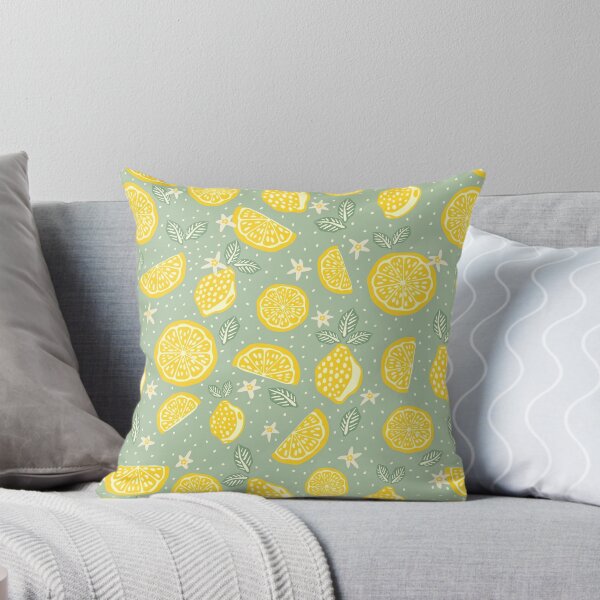 Item preview, Sage Green lemon summer picnic pattern  designed and sold by Patternandflow.