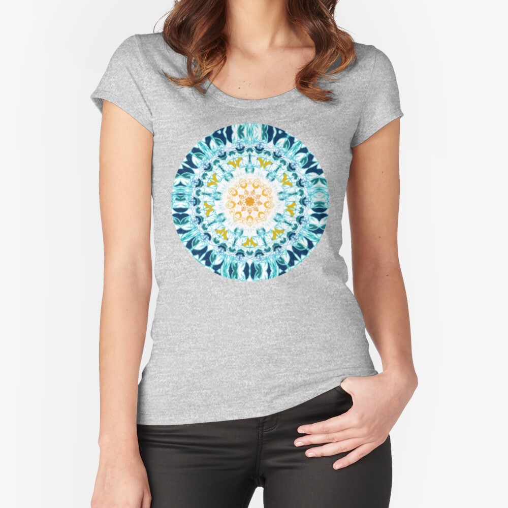 Mustard & Teal Mandala Fitted Scoop T-Shirt