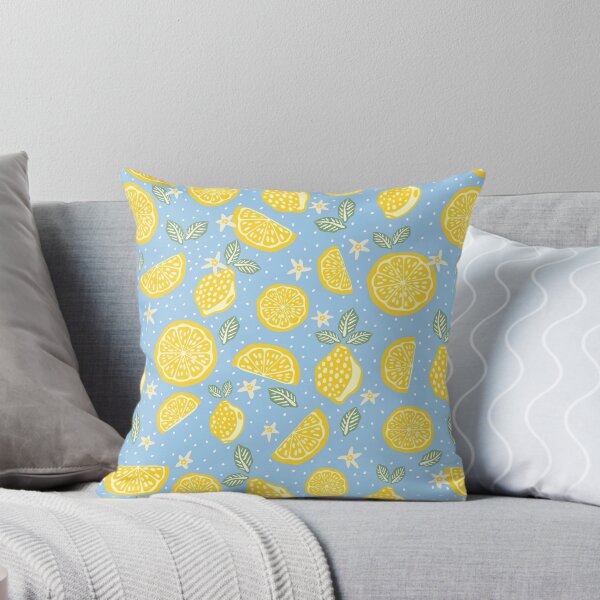 Item preview, Blue spot lemon summer picnic pattern  designed and sold by Patternandflow.