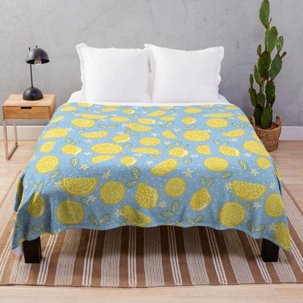 Item preview, Blue spot lemon summer picnic pattern designed and sold by Patternandflow.