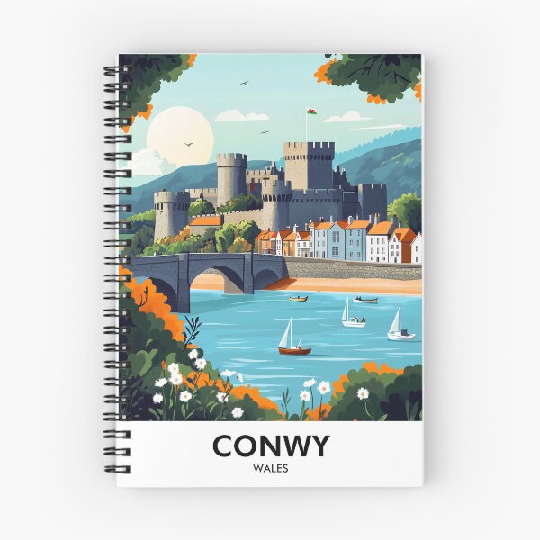 Item preview, Conwy Wales Retro Travel Print designed and sold by HomeLivingCo.