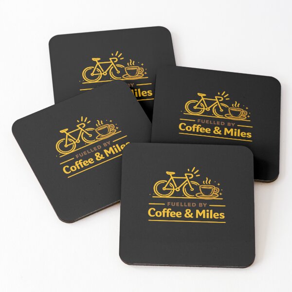 Item preview, Fuelled By Coffee and Miles | Minimalist Cycling & Caffeine Enthusiast Art designed and sold by shemodas.