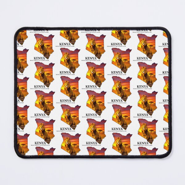 Item preview, Kenya Map Maasai Mara Safari Lion Art designed and sold by AbulailArt.