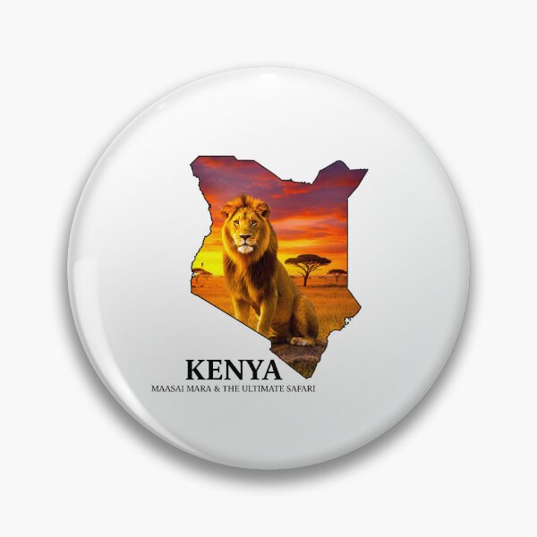 Item preview, Kenya Map Maasai Mara Safari Lion Art designed and sold by AbulailArt.