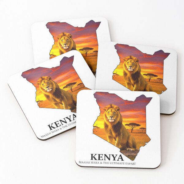 Item preview, Kenya Map Maasai Mara Safari Lion Art designed and sold by AbulailArt.