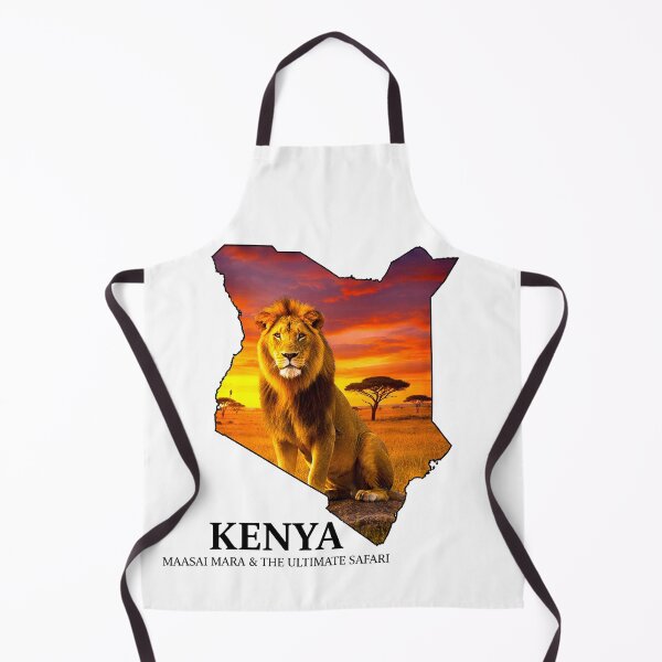 Item preview, Kenya Map Maasai Mara Safari Lion Art designed and sold by AbulailArt.