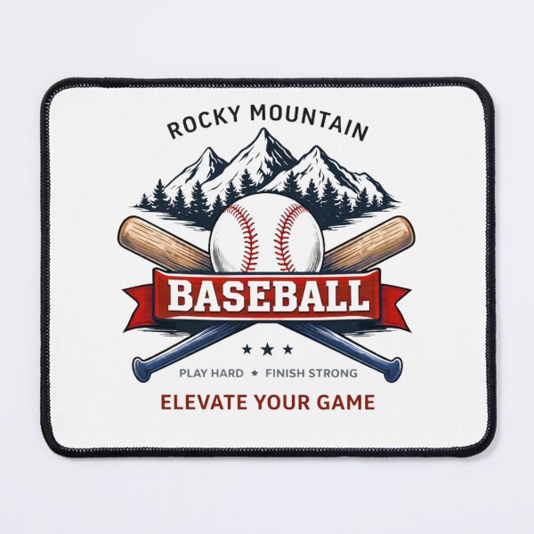 Item preview, Rocky Mountain Baseball – Elevate Your Game Vintage Sports Badge Design designed and sold by IvannaMoroz.