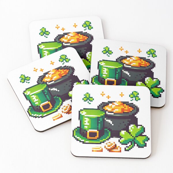 Item preview, Retro Pixel Pot of Gold St Patricks Day. designed and sold by The-T-In-Retro.