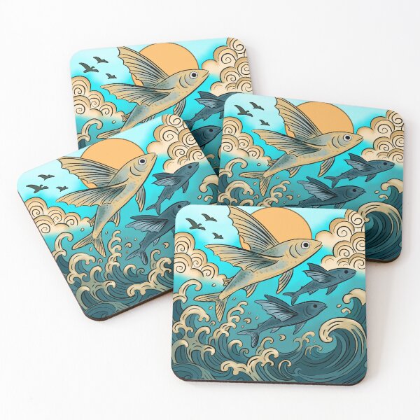 Item preview, Flying Fish Among the Waves designed and sold by MartynaKanik.