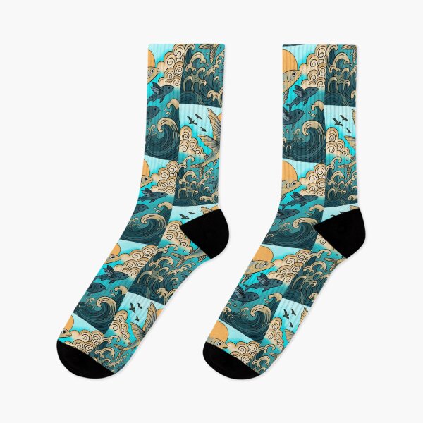 Item preview, Flying Fish Among the Waves designed and sold by MartynaKanik.