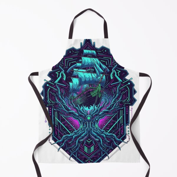 Item preview, Cyberpunk Fantasy Ship – Neon Pirate Emblem & Arcane Tech Tree designed and sold by Dzblack.