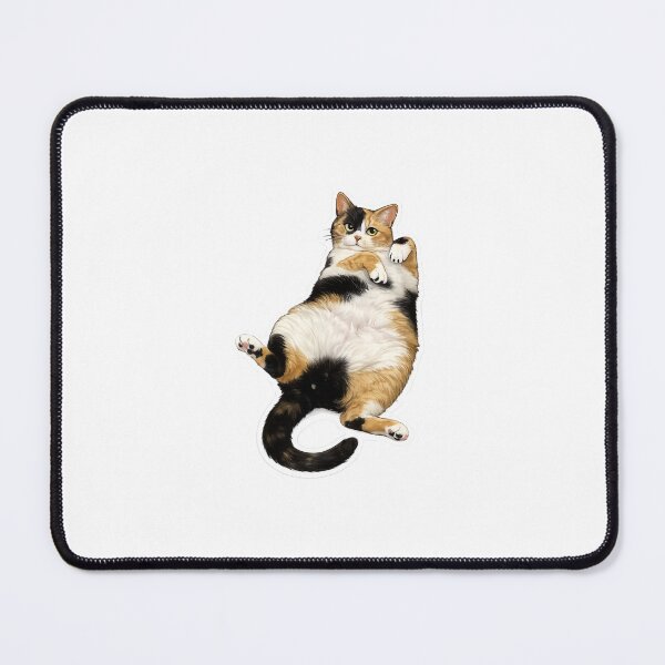 Item preview, Chubby Calico Cat Sticker – Cute Lazy Belly-Up Kitty designed and sold by jensenlovescats.