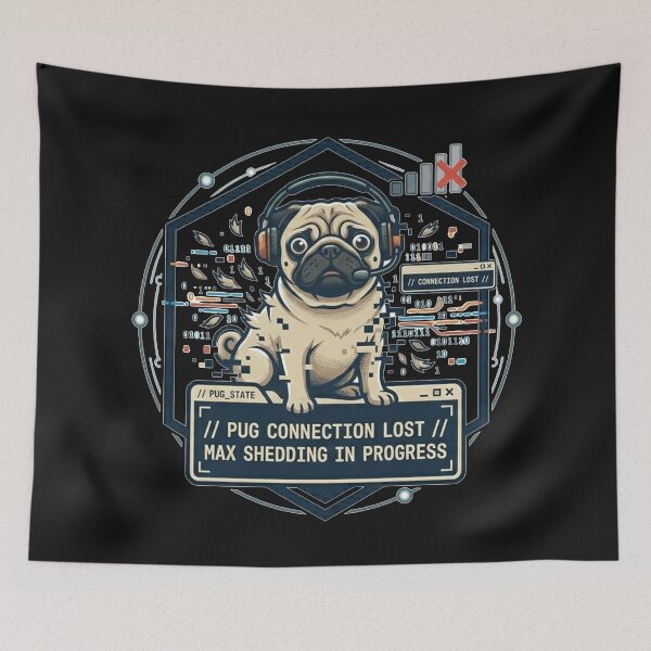 Item preview, Shedding Gamer Pug designed and sold by Christopher Faxon.