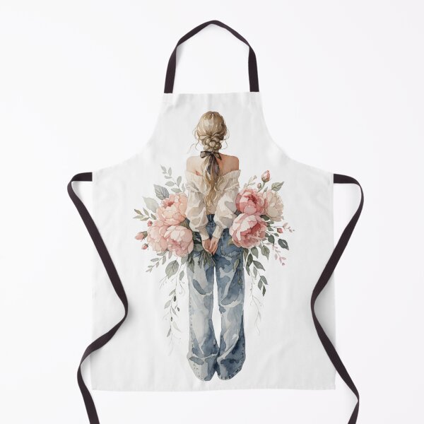 Item preview, Watercolor Fashion Girl with Peonies – Cozy Sweater & Jeans Floral Illustration, Gift for Her designed and sold by VivoStudio.