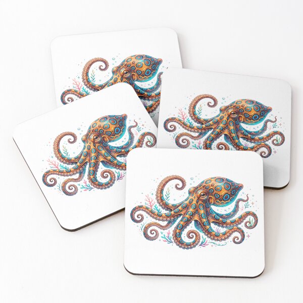 Item preview, Blue-Ringed Octopus Illustrated designed and sold by Chaoscience.