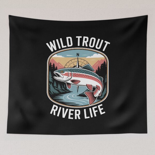 Item preview, Wild Trout River Life Fly Fishing designed and sold by MooonTees.