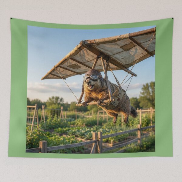 Item preview, Groundhog Conducts Aerial Invasion of Garden designed and sold by Tridentulus.