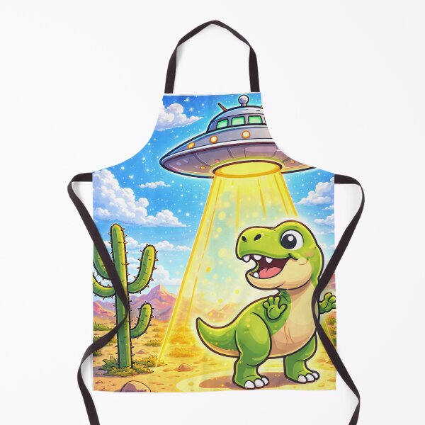 Item preview, Cute T-Rex UFO Abduction – Colorful Cartoon Alien Adventure Sticker designed and sold by Sukapha.
