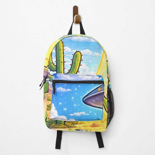 Item preview, Cute T-Rex UFO Abduction – Colorful Cartoon Alien Adventure Sticker designed and sold by Sukapha.