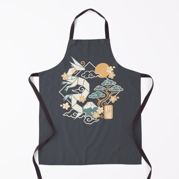Item preview, Geometric Origami Dragon - Mount Fuji and Japanese Clouds Aesthetic designed and sold by NemiMakeit.