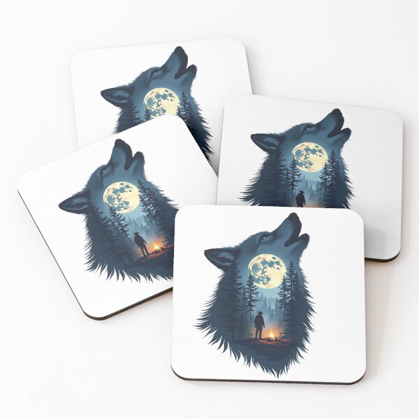 Item preview, Howling Wolf Moonlit Mountain Traveler Art designed and sold by The Design Asset Station.