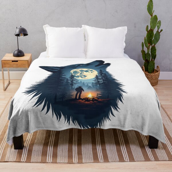 Item preview, Howling Wolf Moonlit Mountain Traveler Art designed and sold by The Design Asset Station.