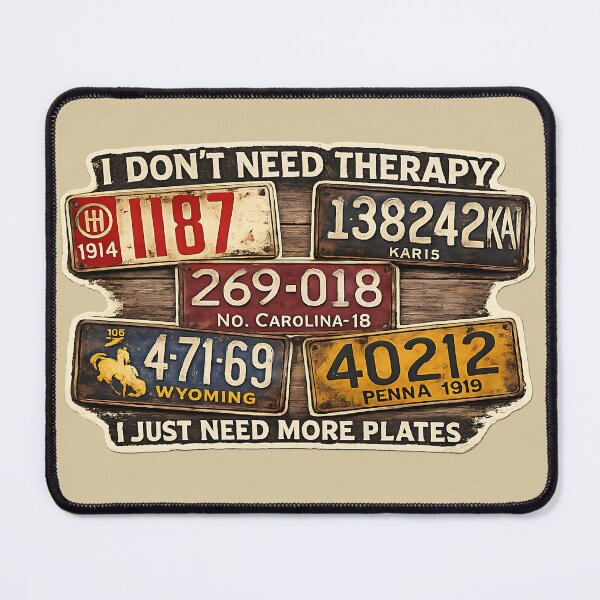 Item preview, Plate Therapy Vintage License Plate Collage Rustic Americana Garage Aesthetic designed and sold by Thread-Riot.