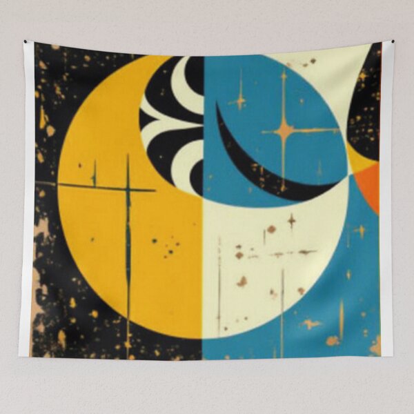 Item preview, 4 part distressed abstract colorful geometric circular abstract design designed and sold by SmashingDeals.