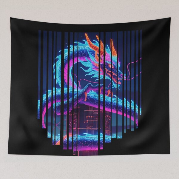 Item preview, Neon dragon wrapping around a tower 5 designed and sold by Neon G.